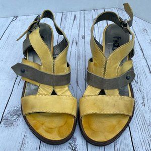 Yellow and Taupe Fidji sandals - Size 40